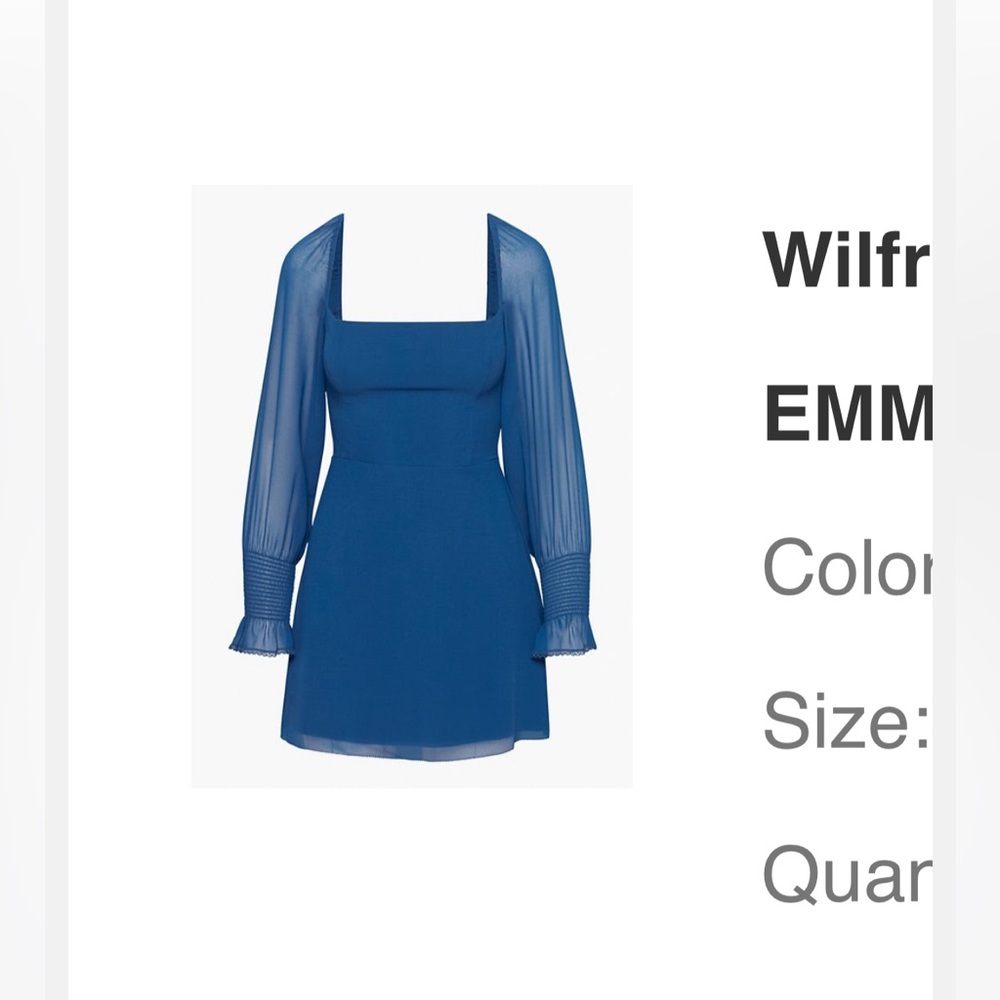 Aritzia wildfred Emmy Lou dress size 2 (worn once)